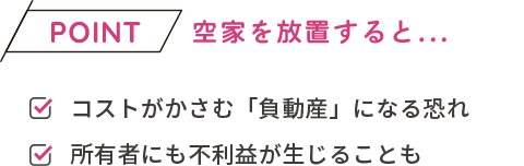 空家を放置すると…